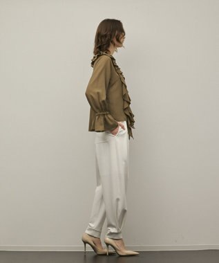 GRACE CONTINENTAL フリルブラウス カーキ