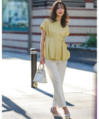 ANY SIS 【ストレッチ・接触冷感・撥水・UVカット・洗える】エアリーストレッチ テーパードパンツ オフ