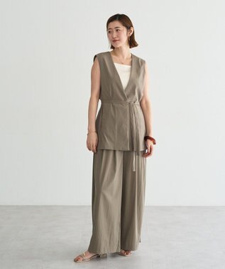 YECCA VECCA ドライタッチウエストベルトジレ Dark Beige