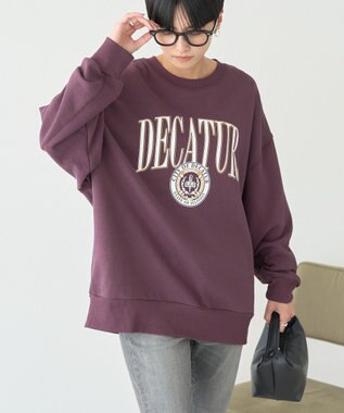 AMERICAN HOLIC カレッジロゴクラックプリント裏毛プルオーバー Brown