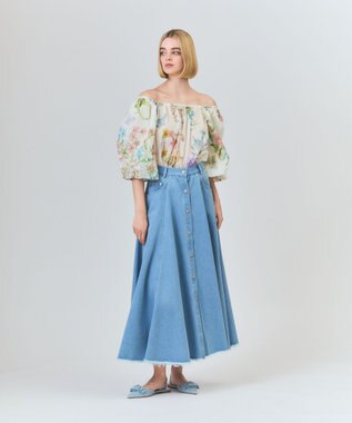 GRACE CONTINENTAL ボタニカルドレープブラウス キナリ