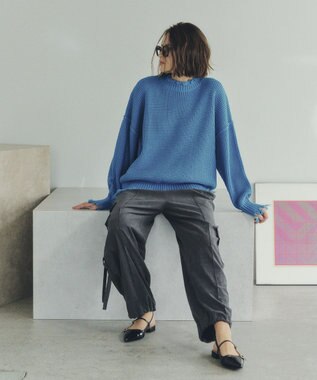 YECCA VECCA ダメージルーズニット Blue