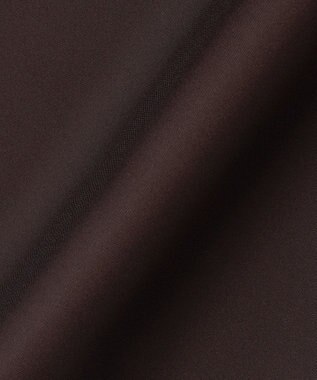 ICB L 【洗える】ストレッチダブルサテン テーラーカラー ラップワンピース ダークブラウン系