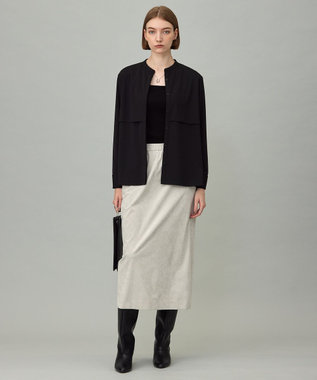 ICB L 【洗える】ストレッチスエード ナロースカート トープ系