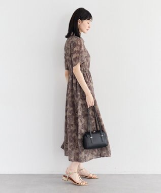 YECCA VECCA サファリ柄フレアシャツワンピース Beige