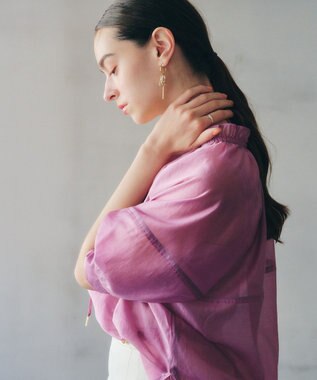 YECCA VECCA バルーンスリーブシアーシャツ Pink