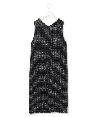 ICB L ロービングツイード ワンピース ブラック×オフホワイト系