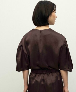 NAVE 【ReNAVE】タンブラーサテン ブラウス ブラウン系
