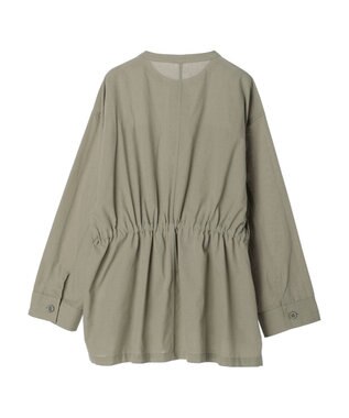 Green Parks 綿麻混ノーカラーブルゾン Light Khaki