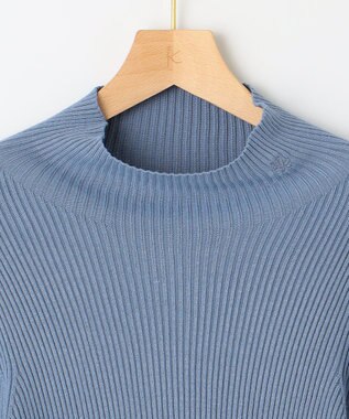組曲 ホールガーメント ハイネックニット ブルー系
