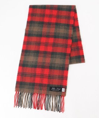 JOSEPH ABBOUD 【John Scott・スコットランド製・英国王室御用達】ラムウール マフラー レッド系4