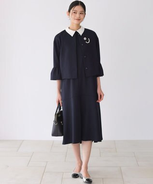 組曲 S 【先行予約・WEB限定】ライトリネンライクノーカラー ジャケット ネイビー系