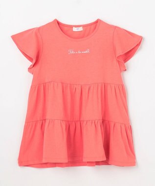 ANY KIDS 【綿100%/接触冷感】ひんやり ティアードチュニック コーラル
