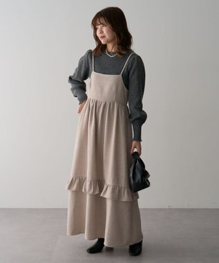 Green Parks ・ＥＬＥＮＣＡＲＥ　ＤＵＥ　ツィードキャミワンピース Beige