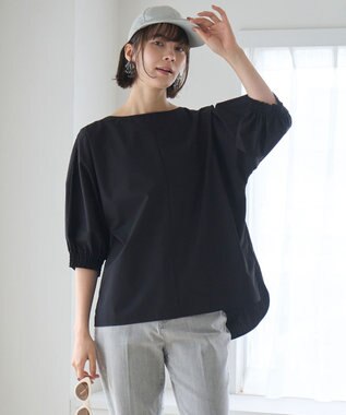 UNFILO イージーケア ドルマンブラウス ブラック