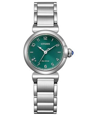 CITIZEN 【電池交換不要 腕時計】グリーンの文字板が美しいエレガントなモデル シルバー