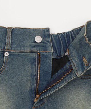 WEGO ベルト付デニムプリーツスカパン デニム中濃加工色