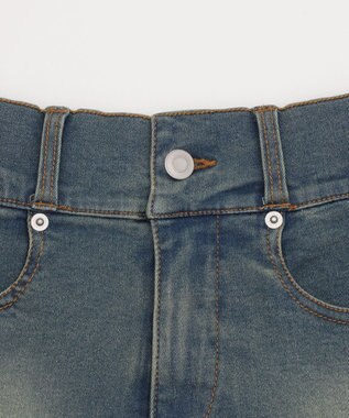 WEGO ベルト付デニムプリーツスカパン デニム中濃加工色