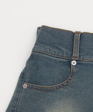 WEGO ベルト付デニムプリーツスカパン デニム中濃加工色