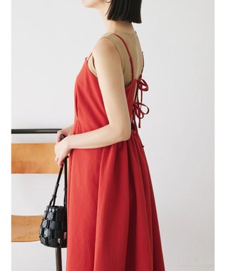 Green Parks バックデザインキャミワンピース Red