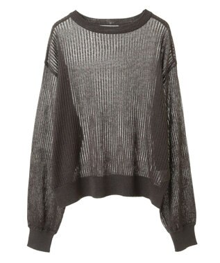 Green Parks ラメシアーリブニットプルオーバー Gray