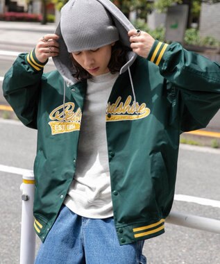 WEGO 【ユニセックス着用ITEM】フードワッペンスタジャン ダークグリーン