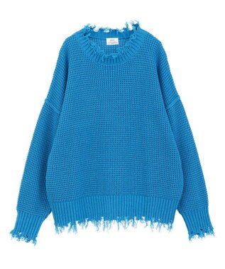 YECCA VECCA ダメージルーズニット Blue