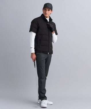 23区GOLF 【MEN】半袖パディングブルゾン ブラック系