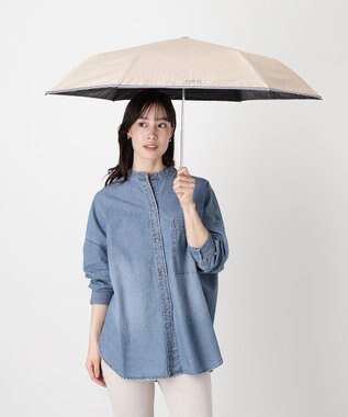 MOONBAT 【WEB限定/遮光率100%/遮熱/UV】POLO RALPH LAUREN（ポロ ラルフローレン）晴雨兼用日傘 ワンポイント ポロベア 折りたたみ傘 ポーチタイプ ベージュ