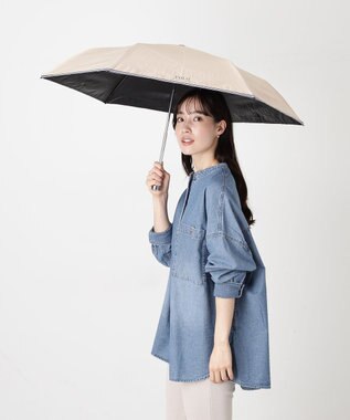 MOONBAT 【WEB限定/遮光率100%/遮熱/UV】POLO RALPH LAUREN（ポロ ラルフローレン）晴雨兼用日傘 ワンポイント ポロベア 折りたたみ傘 ポーチタイプ ベージュ