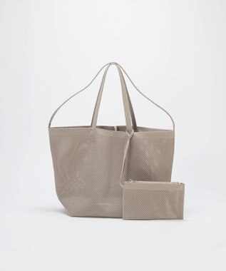 TOPKAPI 【Breath TOPKAPI】ニットジャガード 2way ビッグ トートバッグ ポーチ付き ライトグレー