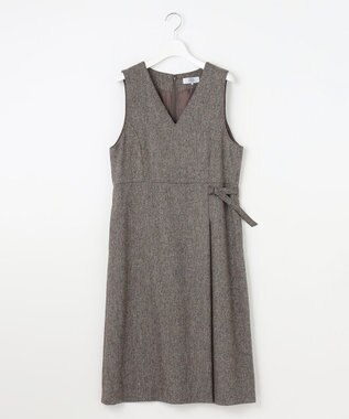 J.PRESS LADIES L 【WEB限定カラーあり】ツイードツイル ジャンパー ドレス ブラウン系