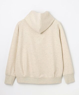 ANY L ラメダンボールダブルジップパーカー オートミール