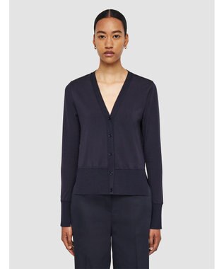 JOSEPH ジャージーハボタイ　ロングスリーブカーディガン Navy