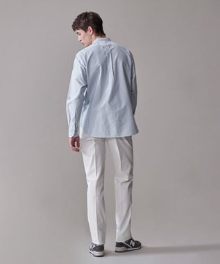 J.PRESS MEN 洗練されたデザインと機能性【ストレッチ】トリコチン ステムテーパード パンツ ホワイト系