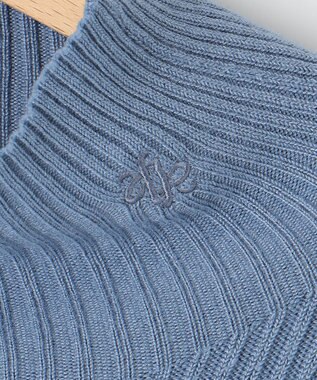 組曲 ホールガーメント ハイネックニット ブルー系