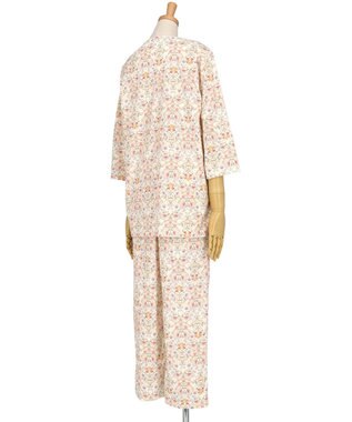 WACOAL パジャマ 綿100%(本体) 天竺素材 ミントン 7分袖 長袖 長ズボン レディース NDT266 /ワコール クリーム