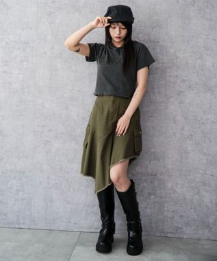 WEGO ピグメントフードちびT スミクロ