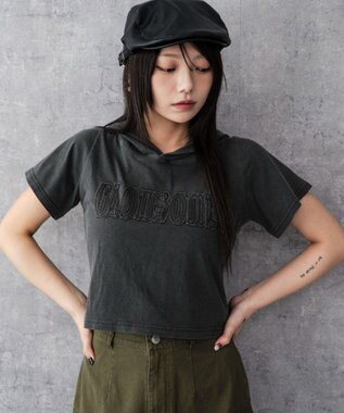 WEGO ピグメントフードちびT スミクロ