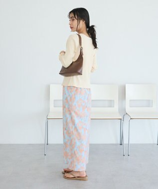 CRAFT STANDARD BOUTIQUE フラワープリントスリットロングスカート Blue