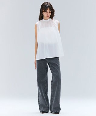 BEIGE， 【洗える】NAVIGLIO / フルレングスデニムバギーパンツ Slate