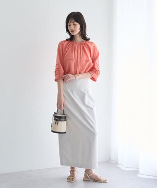 YECCA VECCA タックスリーブシアーシャツ Orange