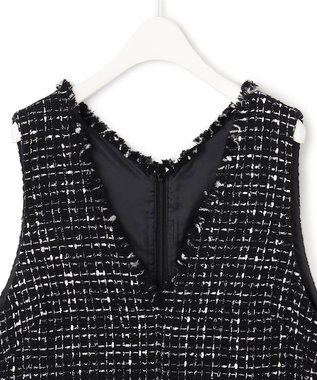 ICB ロービングツイード ワンピース ブラック×オフホワイト系