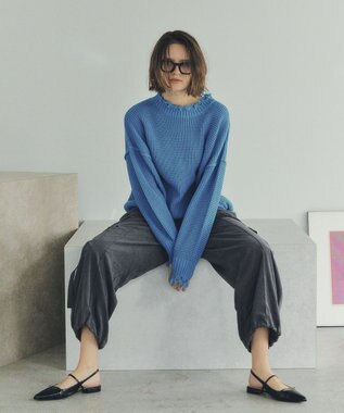 YECCA VECCA ダメージルーズニット Blue