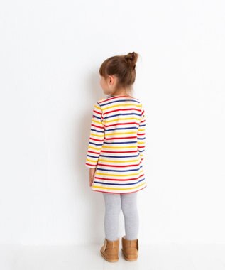 MIKI HOUSE HOT BISCUITS 【80-120cm】ボーダーワンピース アイボリー