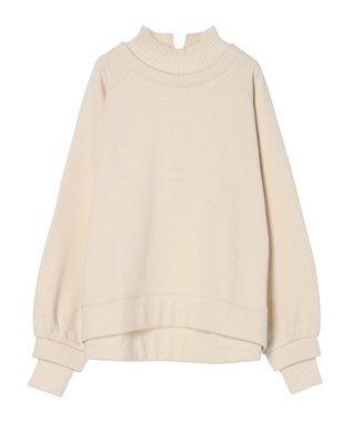 Green Parks 裏起毛ニットリブドッキングプルオーバー Light Beige
