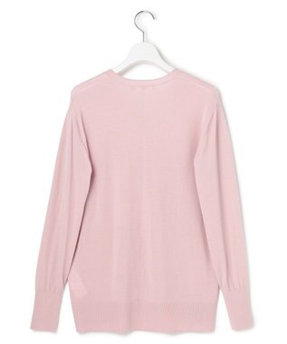 ICB L 【洗える】コンパクトファインウール Vネックニット シェルピンク系