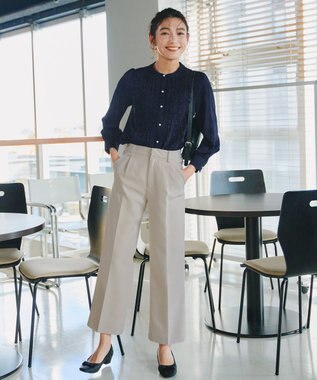 Tiaclasse 【新色追加・洗える】レースブラウス ネイビー