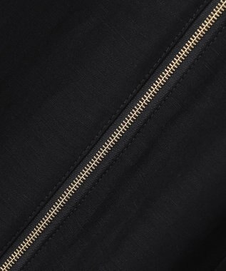 BEIGE， BERNARD / リネン混 フロントジップ スタンドカラードレス Black