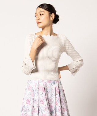 TOCCA 【洗える】ZIGZAG KNIT プルオーバー ライトグレー系